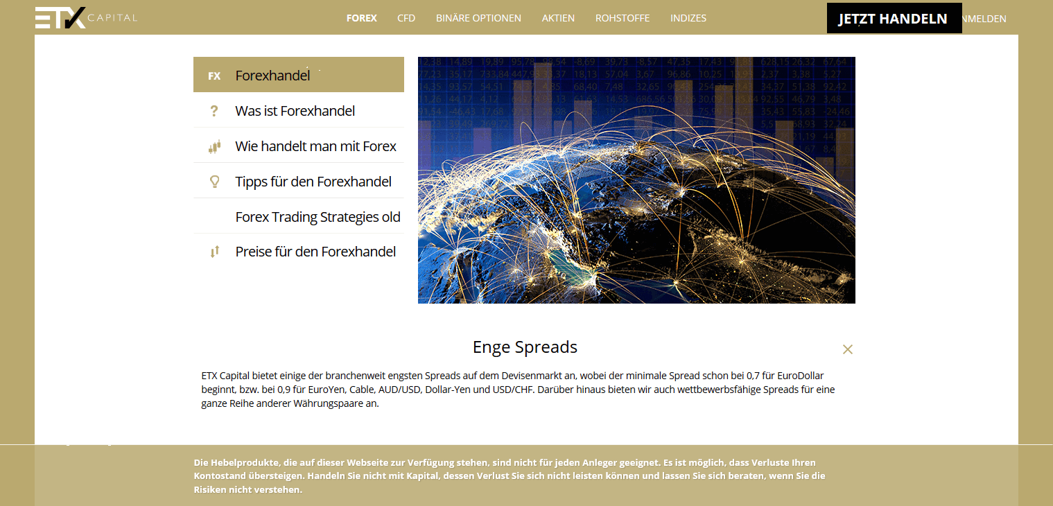 Etx capital forex spreads