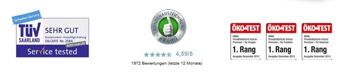 ARAG Privat Haftpflichtversicherung Auszeichnungen