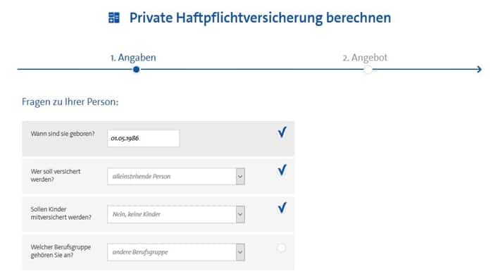 Bavaria Direkt Private Haftpflichtversicherung Tarifrechner