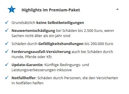 rhion Privat Haftpflichtversicherung highlights