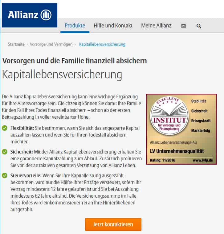 AllianzLebensversicherungRisikolebensversicherung Lebensversicherung