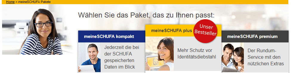 meineschufa kompakt meine schufa plus meineschufa premium