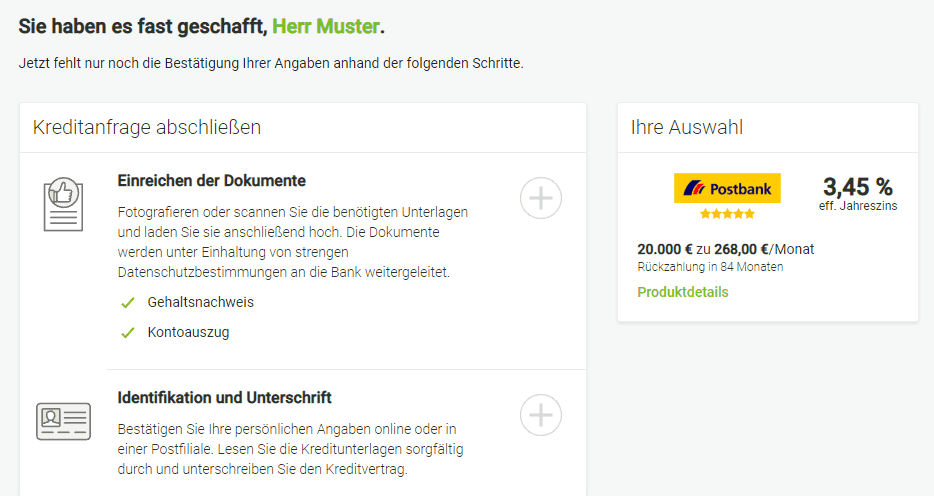 Bestätigung der Angaben auf smava - smava kredit erfahrungen