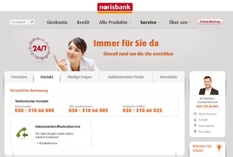 Der Kundensupport der Norisbank