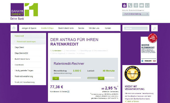 screenshot_bank11direkt-kreditrechner