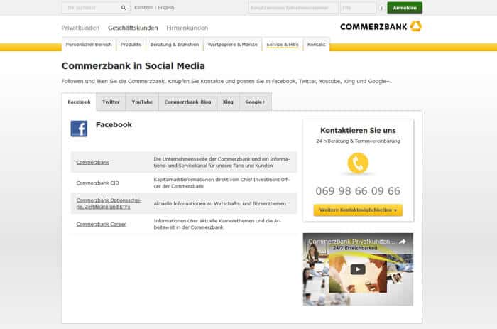 Die Commerzbank in Social Media