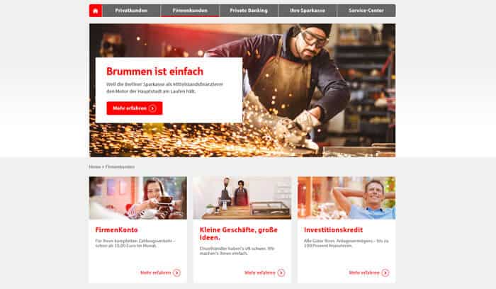 Angebote für Firmenkunden der Sparkasse Berlin