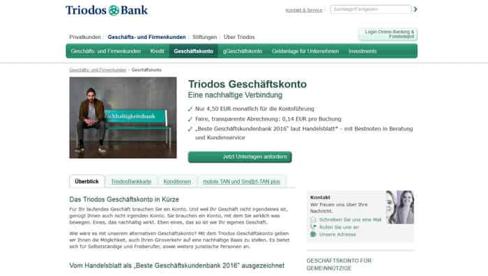 Webplattform von Triodos