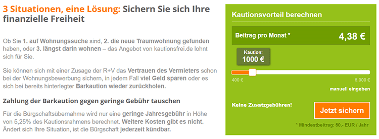 kautionsfrei Konditionen