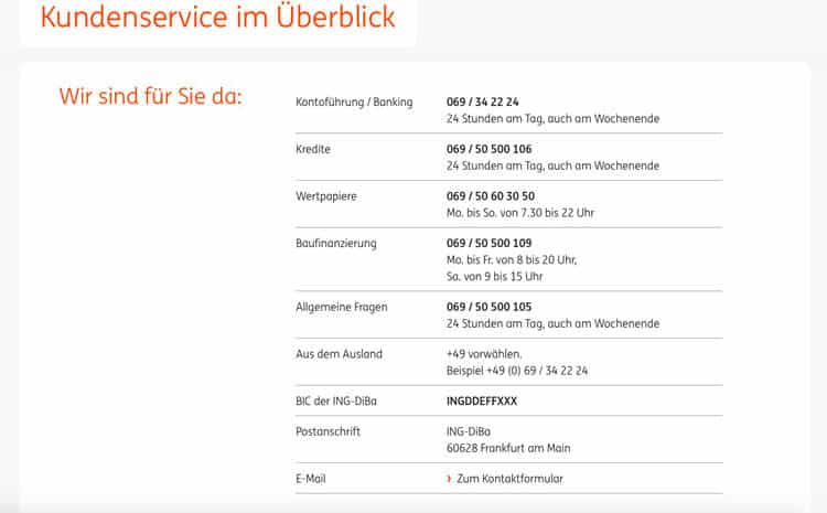 ING-DiBa Kundenberatung