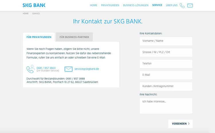 SKG Bank Kontakt