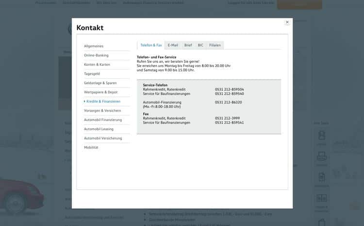VW Bank Kundensupport