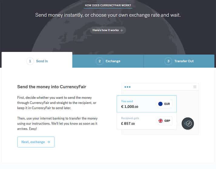 Eine Überweisung mit Currencyfair machen? So geht's! (Quelle: Currencyfair)