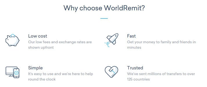 Schnell, günstig, sicher und einfach - die Vorteile von World Remit (Quelle: World Remit)