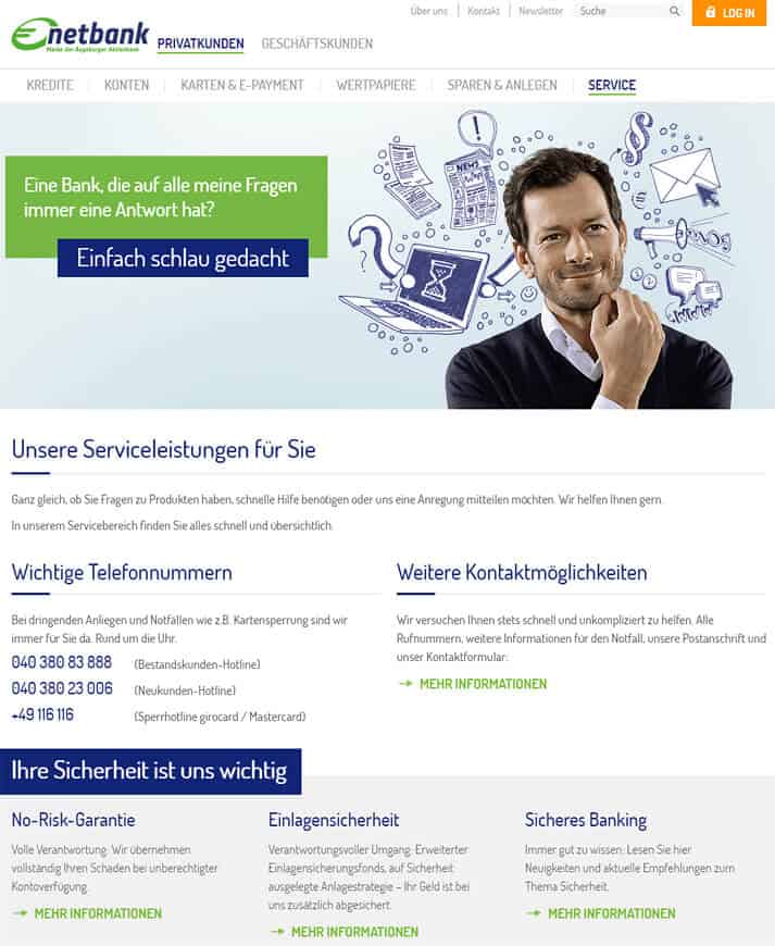 Manchmal kann der Online Zugang zur netbank Website gestört sein.