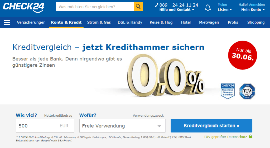 Check24 0 Prozent Finanzierung