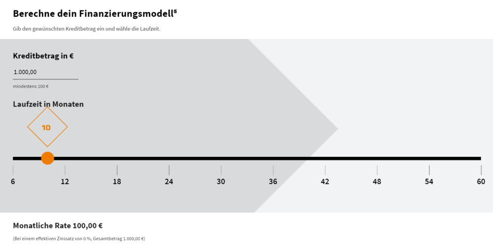 Mit dem Saturn-Finanzierungsrechner die monatliche Rate berechnen.