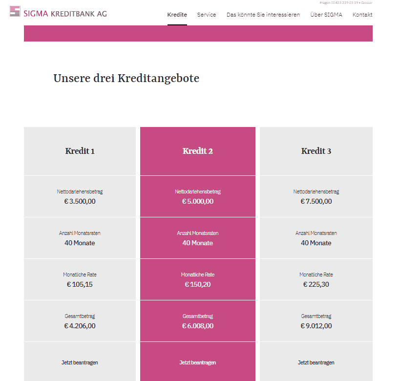 3 Angebote bietet Sigma an