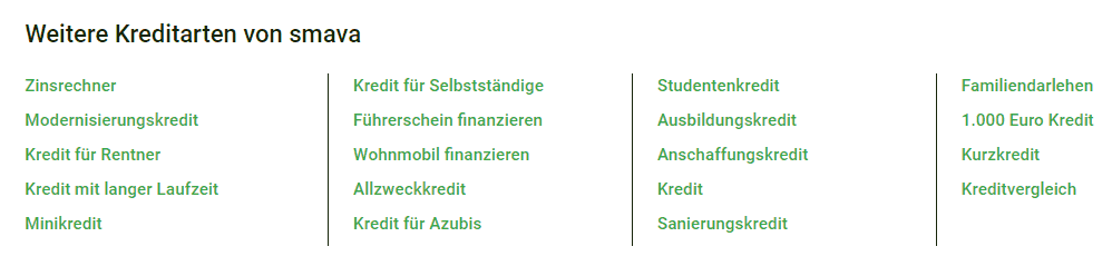 Smava Kreditarten - smava Kredit Erfahrungen