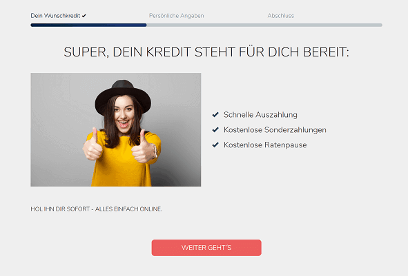 Qlick Kredit Kurzcheck erfolgreich