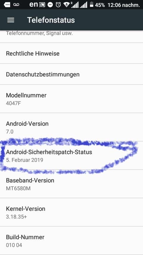 Telefonstatus in der App