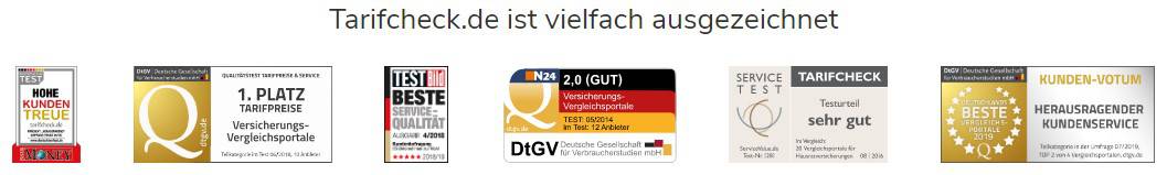 Tarifcheck.de Auszeichnungen (Quelle: Tarifcheck.de)