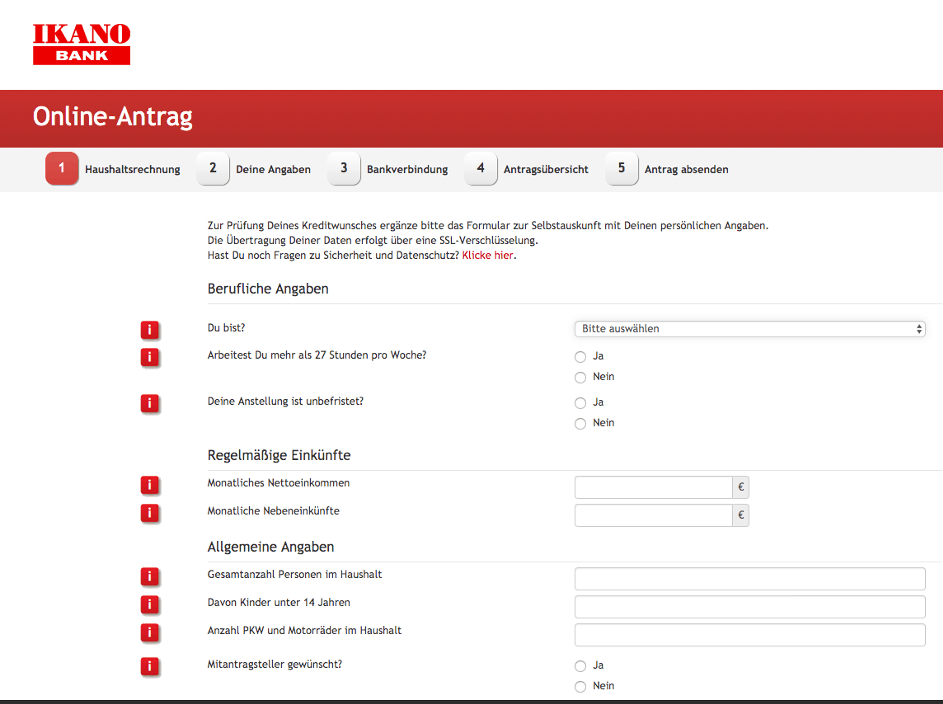 ikano bank kreditantrag stellen