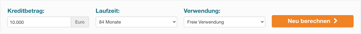 Kreditbetrag und Laufzeit berechnen - Online Kredit