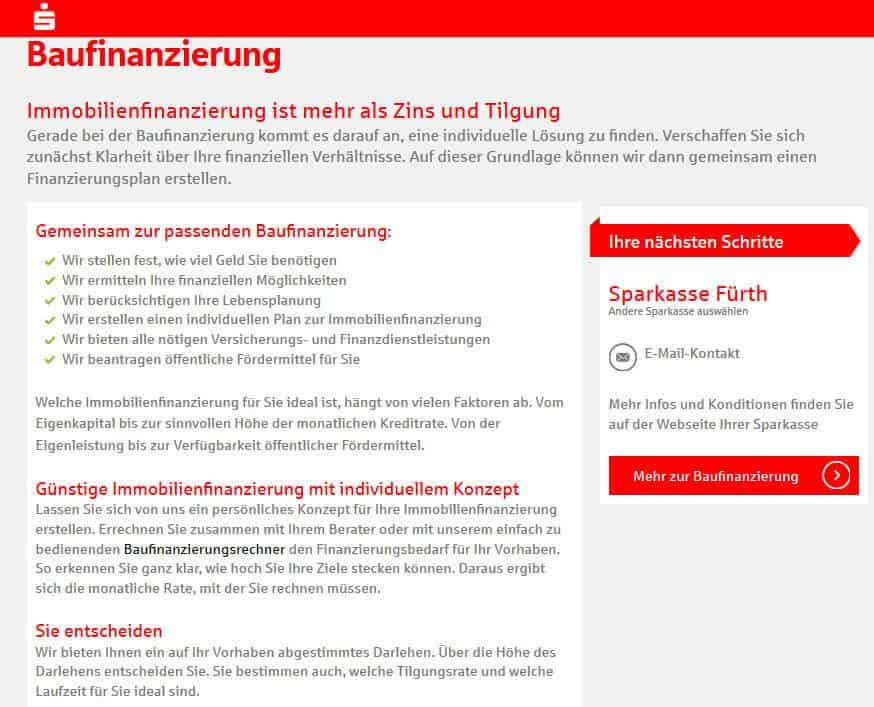 Sparkasse Baufinanzierung Übersicht